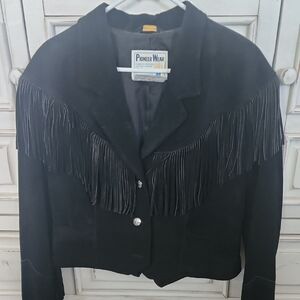 PIONEER Black Jacket with Fringe Detail